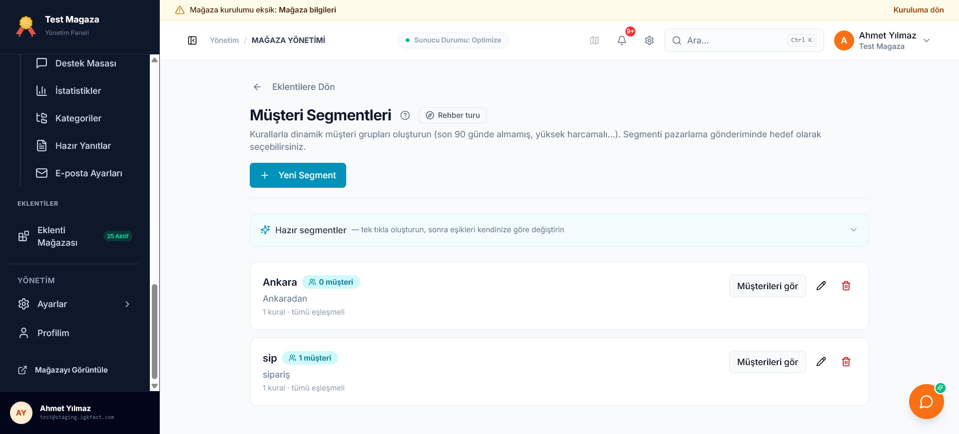 Müşteri segmentleri