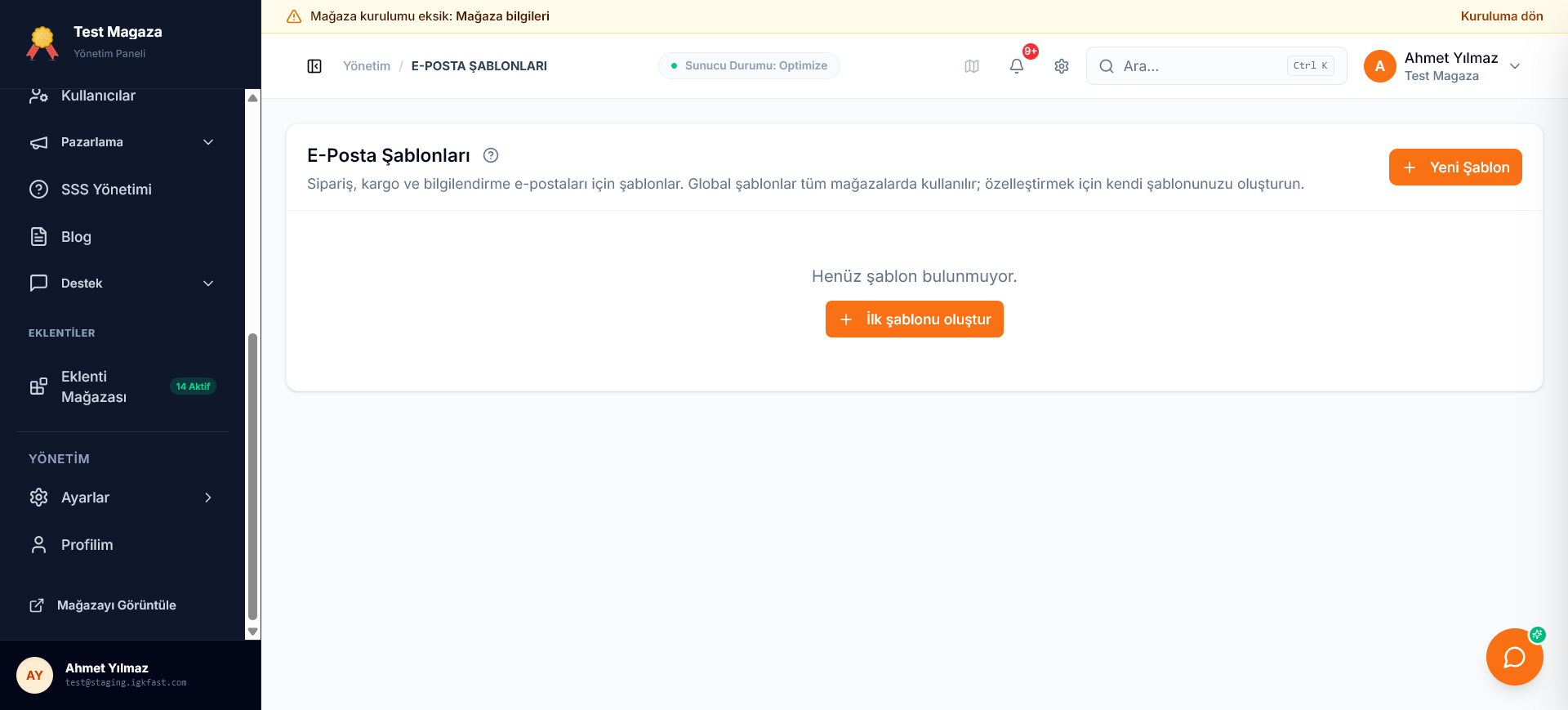 E-posta şablonları listesi