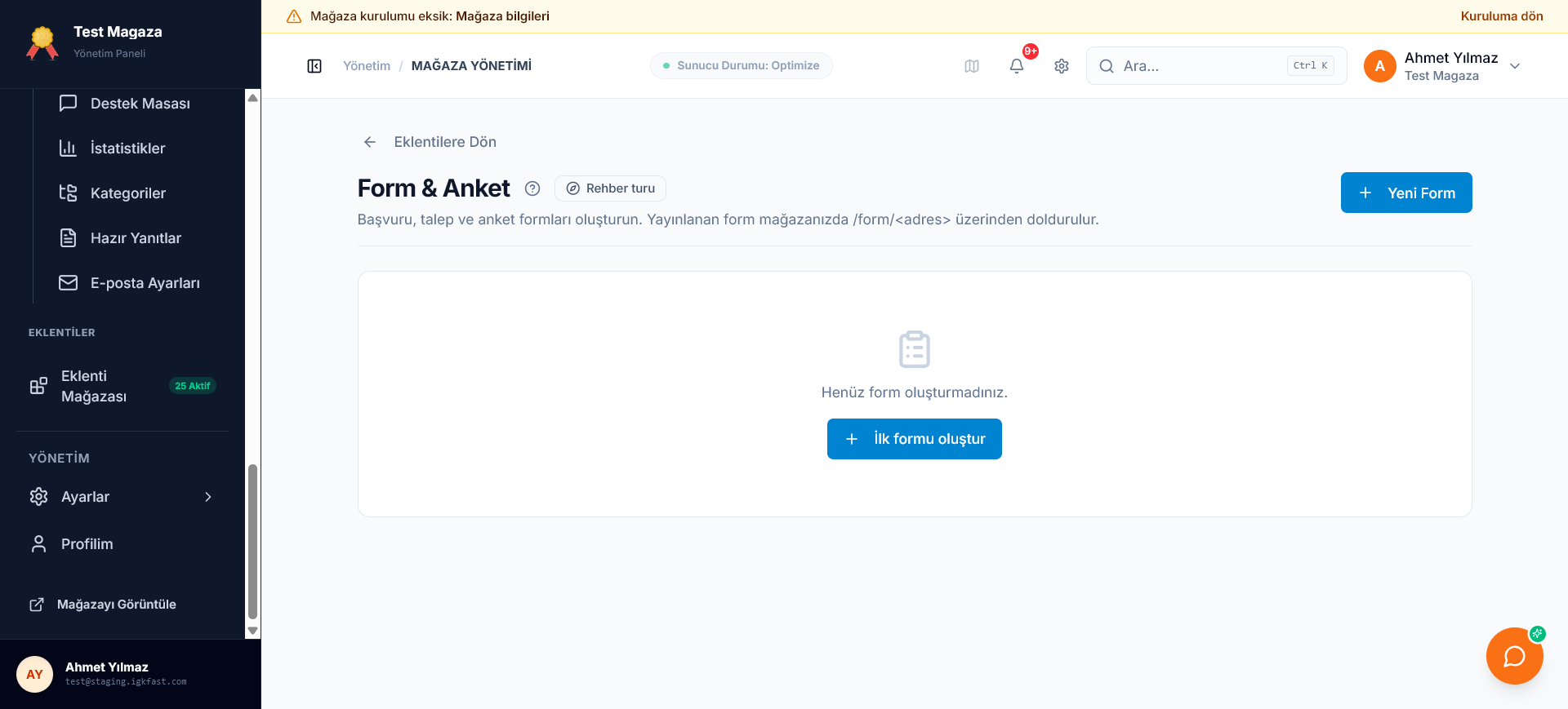 Form & Anket listesi